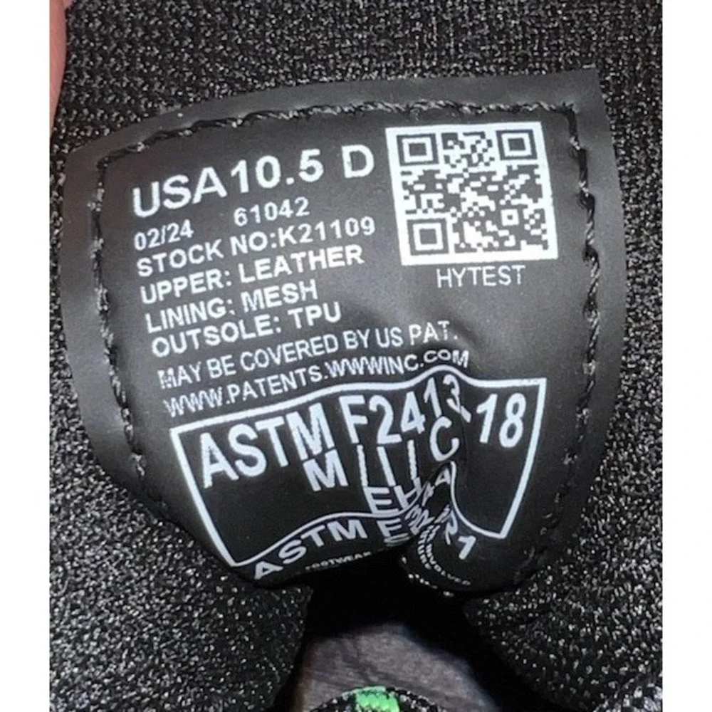 (B7/45)HYTEST FOOTRESTS 2.0 Trainer Size 10.5 Black K21109 Safety Toe Work Boots